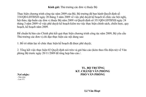 Công văn 4144/LĐTBXH-VP báo cáo công tác kiểm tra thực hiện chính sách chiến lược quy hoạch kế hoạch năm 2009