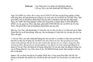 Công văn 1863/TY-DT vắc xin cúm gia cầm H5N2 Tổ chức Thú y thế giới viện trợ