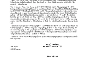 Công văn 70/BXD-KTQH  hướng dẫn nội dung quy hoạch xây dựng chi tiết khu công nghiệp