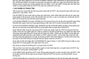 Công văn 9886/BGDĐT-CNTT hướng dẫn nhiệm vụ công nghệ thông tin năm học 2009 – 2010