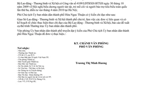 Công văn 8413/VP-VX  tổ chức biểu dương người tàn tật, trẻ mồ côi và người bảo trợ