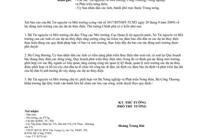 Công văn 2258/TTg-KTN  tăng cường công tác quản lý các dự án thủy điện