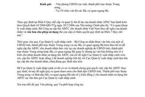 Công văn 7010CV/A18(P3)  cấp thẻ ABTC cho doanh nhân Việt Nam