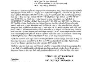 Công văn 848/VACPA công khai lần 1 danh sách các công ty kiểm toán đủ điều kiện thực hiện kiểm toán năm 2010