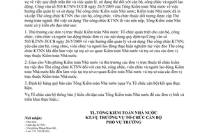 Công văn 1193/KTNN-TCCB đeo Thẻ công chức Kiểm toán Nhà nước