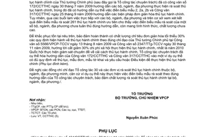 Công văn 424/CCTTHC nâng cao chất lượng rà soát thủ tục hành chính