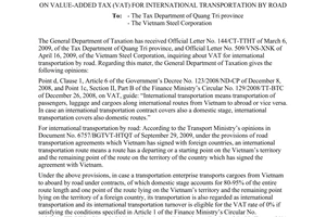 Official Dispatch No. 4468/TCT-CS  on value-added tax (VAT) for international