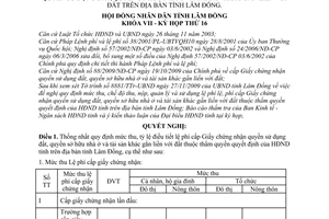 Nghị quyết 132/2009/NQ-HĐND mức thu, tỷ lệ điều tiết lệ phí cấp Giấy chứng nhận quyền sử dụng đất, quyền sở hữu nhà ở tài sản khác gắn liền đất