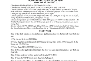 Nghị quyết 132/2009/NQ-HĐND thu lệ phí cấp bản sao, chứng thực