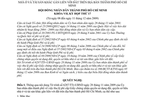 Nghị quyết 27/2009/NQ-HĐND thu lệ phí cấp Giấy chứng nhận quyền sử dụng đất, quyền sở hữu nhà ở và tài sản khác gắn liền với đất