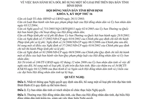 Nghị quyết 27/2009/NQ-HĐND sửa đổi,phí trên địa bàn tỉnh Bình Định