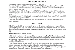 Quyết định 2072/QĐ-TTg hỗ trợ lãi suất cho các khoản vay trung dài hạn ngân hàng bằng đồng Việt Nam tổ chức, cá nhân