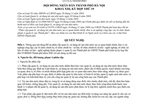 Nghị quyết 14/2009/NQ-HĐNDphân cấp quản lý, sử dụng tài sản nhà nước cơ quan hành chính,đơn vị sự nghiệp công lập,tổ chức chính trị xã hội nghề nghiệp