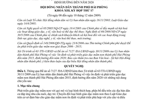 Nghị quyết 17/2009/NQ-HĐND phát triển giáo dục mầm non 2015 định hướng 2020 Hải Phòng