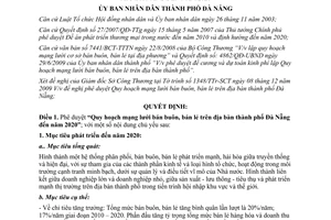 Quyết định 9281/QĐ-UBND năm 2009 mạng lưới bán buôn bán lẻ Đà Nẵng đến 2020
