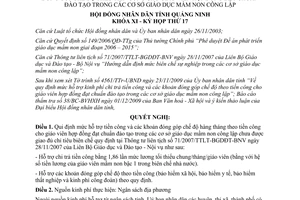 Nghị quyết 20/2009/NQ-HĐND hỗ trợ kinh phí chi trả tiền công giáo viên hợp đồng