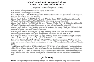 Nghị quyết 17/2009/NQ-HĐND phê duyệt quy hoạch phòng chống lũ chi tiết từng tuyến sông có đê trên địa bàn thành phố Hà Nội đến năm 2020
