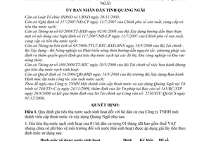 Quyết định 58/2009/QĐ-UBND giá tiêu thụ nước sạch sinh hoạt