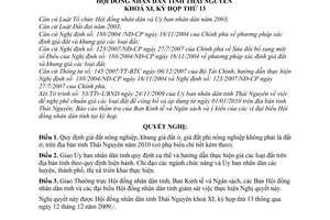 Nghị quyết 23/2009/NQ-HĐND giá các loại đất trên địa bàn tỉnh Thái Nguyên năm 2010