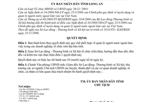 Quyết định 74/2009/QĐ-UBND Quy chế phối hợp quản lý người nước ngoài làm việc trong các doanh nghiệp, tổ chức trên địa bàn tỉnh Long An
