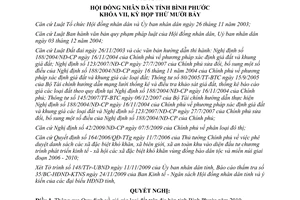 Nghị quyết 18/2009/NQ-HĐND Quy định giá các loại đất Bình Phước năm 2010