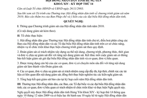 Nghị quyết 198/2009/NQ-HĐND chương trình giám sát Hội đồng nhân dân Hưng Yên năm 2010