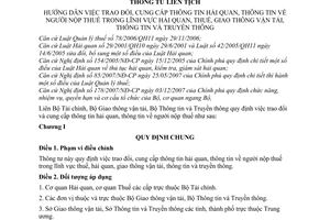 Thông tư liên tịch 235/2009/TTLT/BTC-BGTVT-BTTTT hướng dẫn trao đổi, cung cấp thông tin hải quan, người nộp thuế