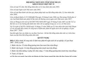 Nghị quyết 17/2009/NQ-HĐND phân bổ ngân sách chi sự nghiệp y tế Ninh Thuận