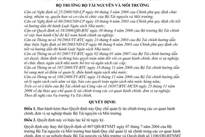 Quyết định 2398/QĐ-BTNMT Quy chế quản lý tài chính cơ quan hành chính