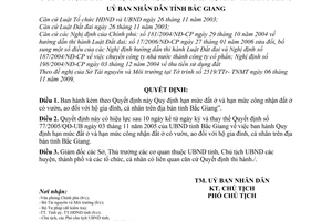 Quyết định 134/2009/QĐ-UBND hạn mức đất ở hạn mức công nhận