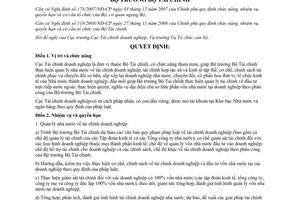 Quyết định 3168/QĐ-BTC 2009 chức năng nhiệm vụ quyền hạn cơ cấu tổ chức Cục Tài chính doanh nghiệp