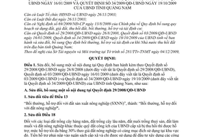 Quyết định 44/2009/QĐ-UBND sửa đổi bồi thường hỗ trợ và tái định cư