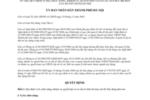 Quyết định 6541/QĐ-SXD 2009 chức năng nhiệm vụ quyền hạn cơ cấu tổ chức của Sở Xây dựng Hà Nội