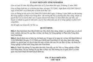 Quyết định 36/2009/QĐ-UBND chức năng nhiệm vụ quyền hạn Chi cục Bảo vệ thực vật