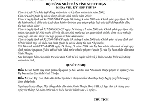 Nghị quyết 20/2009/NQ-HĐND phân cấp quản lý tài sản Nhà nước tỉnh Ninh Thuận