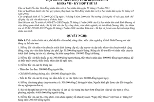 Nghị quyết 39/2009/NQ-HĐND7 chính sách, chế độ cán bộ, công chức, viên chức ngành y tế tỉnh Bình Dương