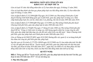 Nghị quyết 19/2009/NQ-HĐND Tuyên truyền phổ biến giáo dục pháp luật Yên Bái