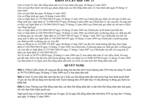 Nghị quyết 27/2009/NQ-HĐND giá các loại đất áp dụng trên địa bàn tỉnh Tuyên Quang năm 2010