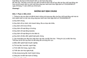 Thông tư 04/2009/TT-BVHTTDL hướng dẫn Quy chế hoạt động văn hoá kinh doanh dịch vụ văn hóa công cộng