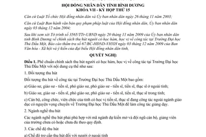 Nghị quyết 38/2009/NQ-HĐND7 chính sách thu hút người có học hàm học vị Bình Dương