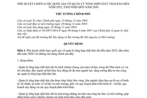 Quyết định 2149/QĐ-TTg phê duyệt chiến phê duyệt chiến lược quốc gia  lược quốc gia quản lý tổng hợp chất thải rắn đến năm 2025, tầm nhìn đến năm 2050