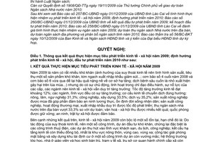 Nghị quyết 17/2009/NQ-HĐND thông qua kết quả thực hiện mục tiêu phát triển kinh tế - xã hội năm 2009; định hướng năm 2010
