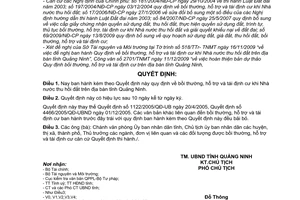 Quyết định 4166/2009/QĐ-UBND bồi thường, hỗ trợ tái định cư khi Nhà nước thu hồi đất trên địa bàn tỉnh Quảng Ninh