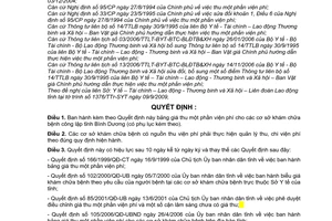 Quyết định 81/2009/QĐ-UBN bảng giá thu một phần viện phí cho các cơ sở khám chữa bệnh công lập tỉnh Bình Dương