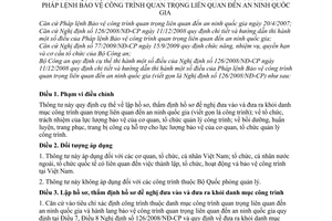 Thông tư 72/2009/TT-BCA hướng dẫn Nghị định 126/2008/NĐ-CP Pháp lệnh bảo vệ công trình quan trọng  đến an ninh quốc gia