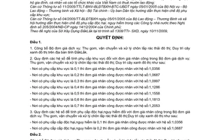 Quyết định 37/2009/QĐ-UBND công bố Bộ đơn giá dịch vụ: Thu gom, vận chuyển và xử lý chôn lấp rác thải đô thị; Duy trì cây xanh