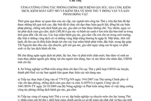 Chỉ thị 36/CT-UBND năm 2009 phòng chống dịch bệnh gia súc gia cầm Thừa Thiên Huế