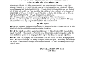 Quyết định 48/2009/QĐ-UBND mức thu làm cơ sở miễn thủy lợi phí cho nông dân lập dự toán cấp bù thủy lợi phí