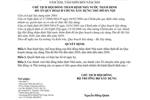 Quyết định 1180/QĐ-HĐTĐNN Quy chế hoạt động Hội đồng thẩm định Nhà nước đồ án Quy hoạch chung xây dựng Thủ đô Hà Nội đến năm 2030