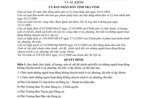 Quyết định 15/2009/QĐ-UBND chức danh, số lượng, chế độ, chính sách